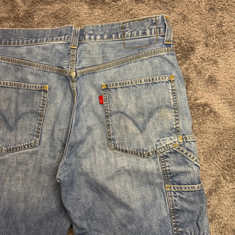 Levis Carpenter Denim Shorts Mens W31 Light Wash Utility Workwear Blue Jeans